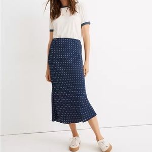 Madewell Blue Polka Dot Elastic Skirt